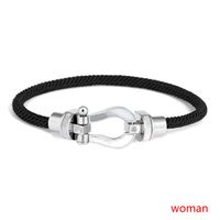 Lady Solid Color Stainless Steel Women's Bracelets sku image 58