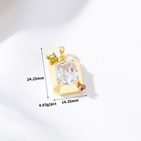 Lady Square Copper Plating Charms sku image 3