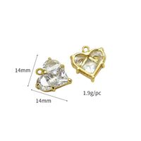 Romantic Heart Shape Copper Plating Inlay Zircon Charms Jewelry Accessories sku image 1