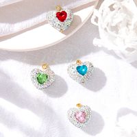 Simple Style Heart Shape Copper Plating Inlay Zircon Charms main image 5