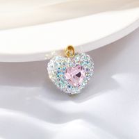 Simple Style Heart Shape Copper Plating Inlay Zircon Charms sku image 1