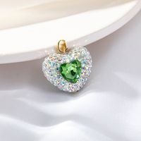 Simple Style Heart Shape Copper Plating Inlay Zircon Charms sku image 4