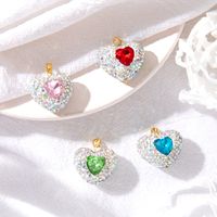 Simple Style Heart Shape Copper Plating Inlay Zircon Charms main image 1