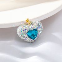 Simple Style Heart Shape Copper Plating Inlay Zircon Charms sku image 3