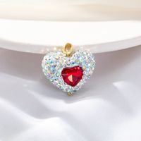 Simple Style Heart Shape Copper Plating Inlay Zircon Charms main image 2