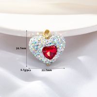Simple Style Heart Shape Copper Plating Inlay Zircon Charms sku image 2