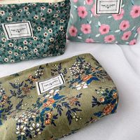 Vacation Flower Polyester Corduroy Square Makeup Bags main image 3