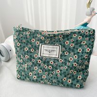 Vacation Flower Polyester Corduroy Square Makeup Bags sku image 3