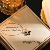 Titanium Steel 18K Gold Plated Simple Style Enamel Plating Inlay Butterfly Resin Zircon Pendant Necklace sku image 2