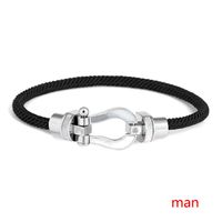 Lady Solid Color Stainless Steel Women's Bracelets sku image 28