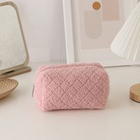 Solid Color Woolen Class Learning Simple Style Pencil Case sku image 1