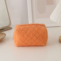 Solid Color Woolen Class Learning Simple Style Pencil Case sku image 3