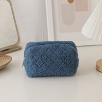 Solid Color Woolen Class Learning Simple Style Pencil Case sku image 5