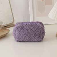 Solid Color Woolen Class Learning Simple Style Pencil Case sku image 4