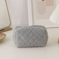 Solid Color Woolen Class Learning Simple Style Pencil Case sku image 6