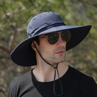 Men's Simple Style Solid Color Big Eaves Bucket Hat main image 4