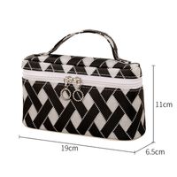 Elegant Retro Stripe Pvc Makeup Bags sku image 12