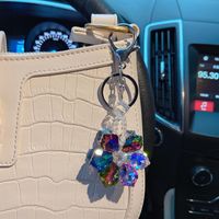 Lady Flower Crystal Women's Bag Pendant Keychain main image 5