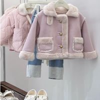Cute Solid Color Pu Polyester Girls Outerwear main image 4