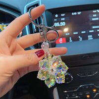 Lady Flower Crystal Women's Bag Pendant Keychain sku image 1