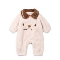 Casual Color Block Velvet Polyester Baby Rompers sku image 4