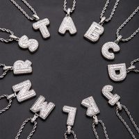 Classic Style Letter Stainless Steel Copper Plating Inlay Zircon Silver Plated Pendant Necklace main image 11