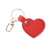 Cute Heart Shape Pu Leather Keychain sku image 1