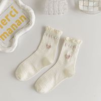 Frau Einfacher Stil Bogenknoten Nylon Baumwolle Crew Socken Ein Paar sku image 2