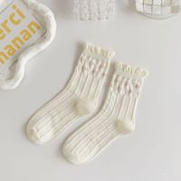 Frau Einfacher Stil Bogenknoten Nylon Baumwolle Crew Socken Ein Paar sku image 1