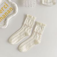Frau Einfacher Stil Bogenknoten Nylon Baumwolle Crew Socken Ein Paar sku image 5