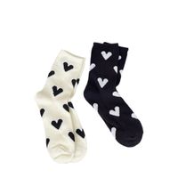 Unisexe Style Japonais Sucré Forme De Cœur Coton Crew Socks Une Paire main image 2