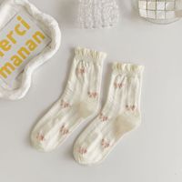 Frau Einfacher Stil Bogenknoten Nylon Baumwolle Crew Socken Ein Paar sku image 8
