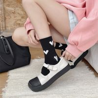 Unisex Japanese Style Sweet Heart Shape Cotton Crew Socks A Pair main image 4