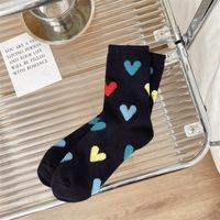 Unisex Japanese Style Sweet Heart Shape Cotton Crew Socks A Pair sku image 3