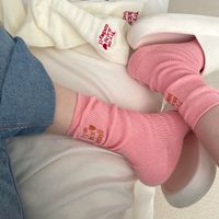 Women's Casual Modern Style Letter Solid Color Cotton Crew Socks A Pair main image 1