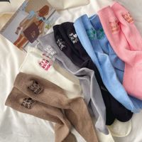 Women's Casual Modern Style Letter Solid Color Cotton Crew Socks A Pair main image 4