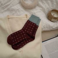 Women's Japanese Style Polka Dots Cotton Crew Socks A Pair sku image 4