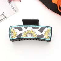 Women's Simple Style Sunflower Pu Leather Hair Claws main image 3