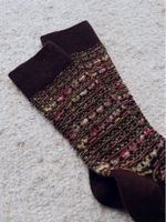 Frau Japanischer Stil Gitter Wolle Crew Socken Ein Paar main image 5