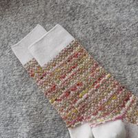 Frau Japanischer Stil Gitter Wolle Crew Socken Ein Paar sku image 8