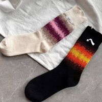 Unisex Casual Color Block Cotton Crew Socks A Pair main image 4