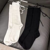Women's Casual Solid Color Bow Knot Wool Crew Socks A Pair main image 3