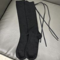 Women's Casual Solid Color Bow Knot Wool Crew Socks A Pair sku image 1