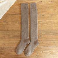 Women's Simple Style Solid Color Polyacrylonitrile Fiber Jacquard Over The Knee Socks A Pair main image 2
