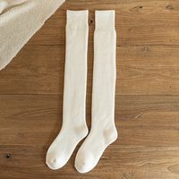 Women's Simple Style Solid Color Polyacrylonitrile Fiber Jacquard Over The Knee Socks A Pair sku image 2