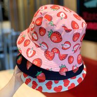 Women's Cute Pastoral Strawberry Printing Wide Eaves Bucket Hat main image 3