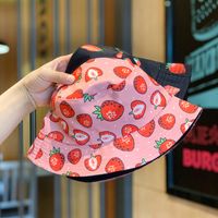 Women's Cute Pastoral Strawberry Printing Wide Eaves Bucket Hat main image 2