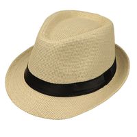 Unisex Basic Solid Color Straps Crimping Fedora Hat sku image 9