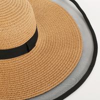 Women's Cartoon Style Cute Simple Style Solid Color Straps Big Eaves Straw Hat main image 2