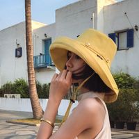Women's Basic Simple Style Solid Color Crimping Bucket Hat sku image 1